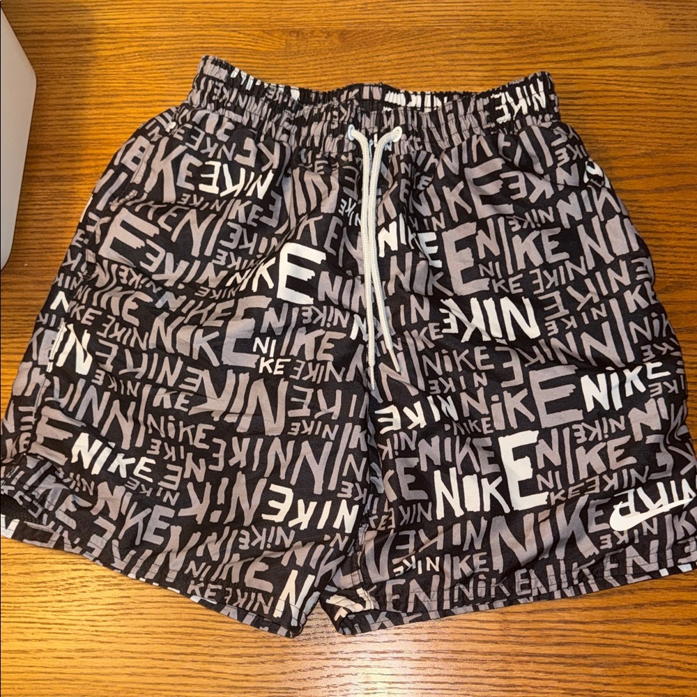 Nike Black and White Graphic Shorts